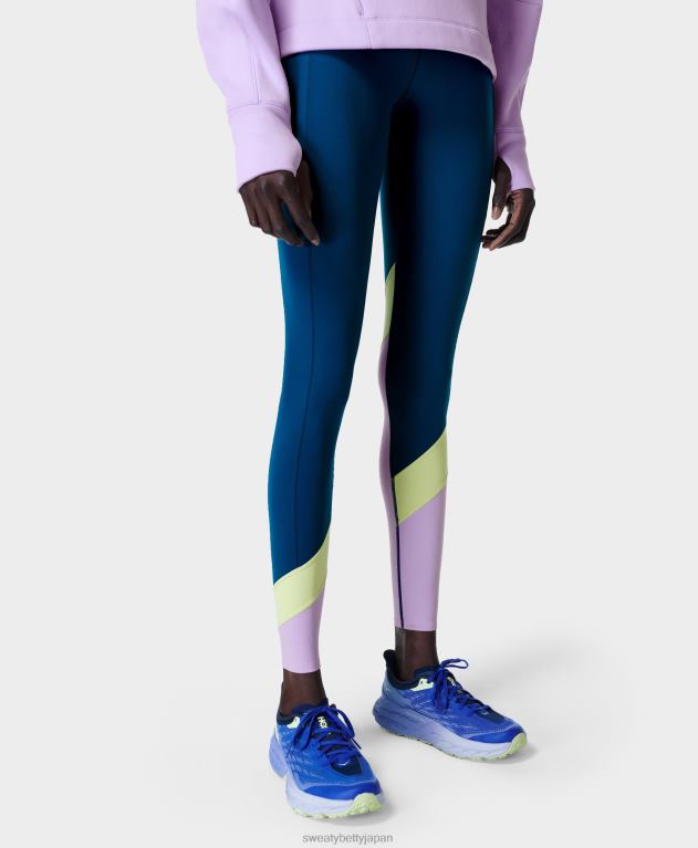 Sweaty Betty 女性 パワー ウルトラスカルプト ハイウエスト カラーブロック ワークアウト レギンス L4RHF965 衣類 藍色