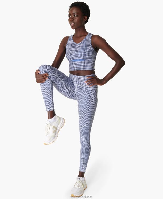 Sweaty Betty 女性 パワーフレームワークアウトタンク L4RHF984 衣類 ブルー sb ムーブ プリント