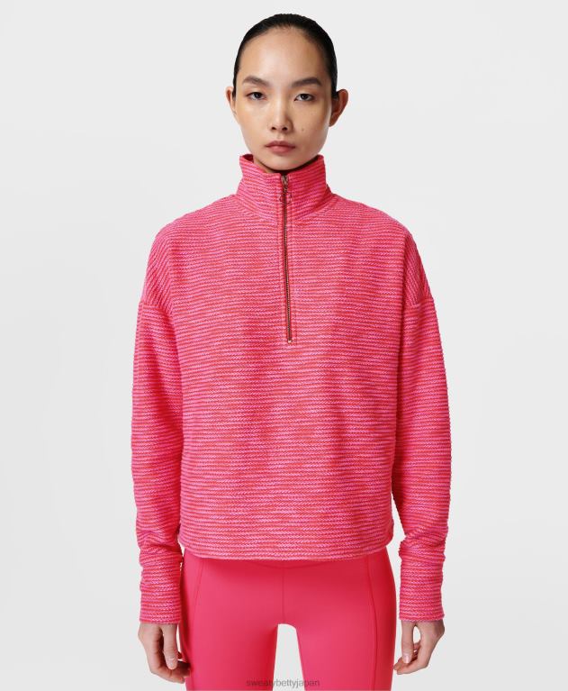 Sweaty Betty 女性 レストアップ ハーフジッププルオーバー L4RHF997 衣類 チューリップレッド