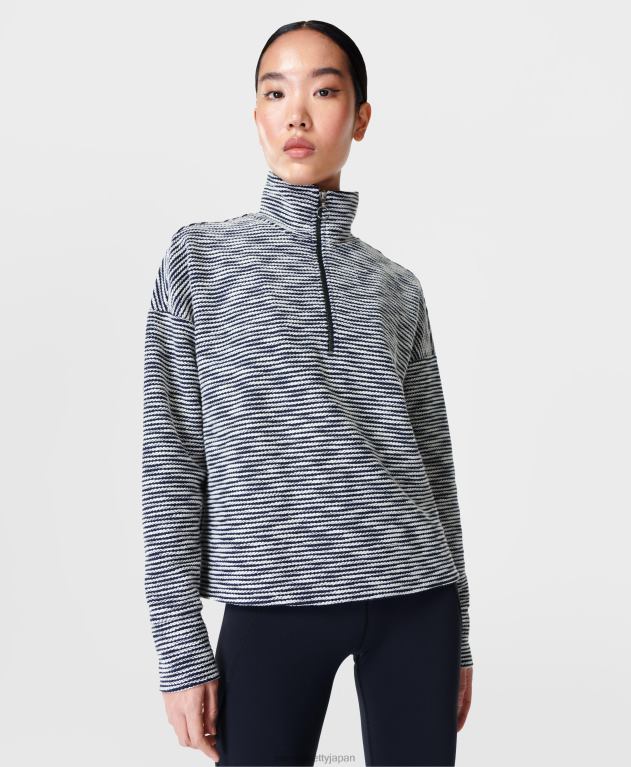 Sweaty Betty 女性 レストアップ ハーフジッププルオーバー L4RHF999 衣類 ネイビーブルー