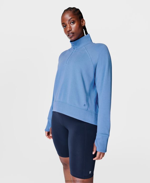 Sweaty Betty 女性 Revive リブハーフジッププルオーバー L4RHF376 衣類 レガッタブルー