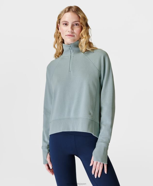 Sweaty Betty 女性 Revive リブハーフジッププルオーバー L4RHF377 衣類 ヴェイパーブルー