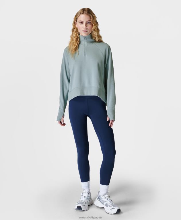 Sweaty Betty 女性 Revive リブハーフジッププルオーバー L4RHF377 衣類 ヴェイパーブルー