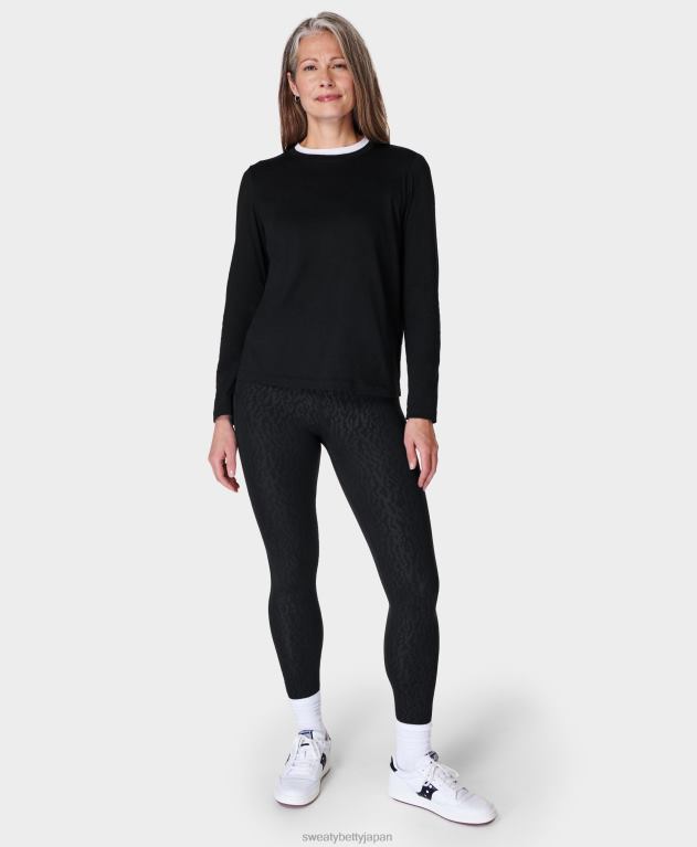 Sweaty Betty 女性 欠かせない長袖Tシャツ L4RHF161 衣類 黒