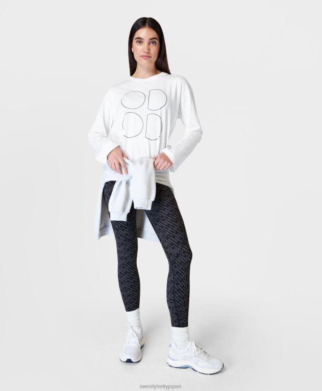 Sweaty Betty 女性 グラフィックロングスリーブTシャツ L4RHF277 衣類 白