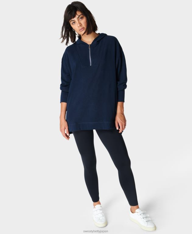 Sweaty Betty 女性 enlighten luxe フリース ハーフジップ L4RHF1108 衣類 ネイビーブルー