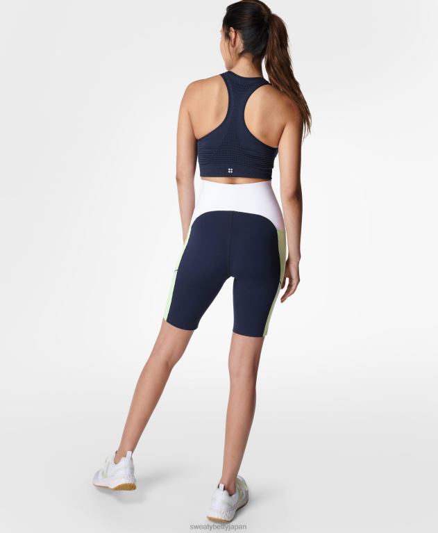 Sweaty Betty 女性 パワーハイウエスト 9インチバイカーショーツ L4RHF1064 衣類 ネイビーブルー