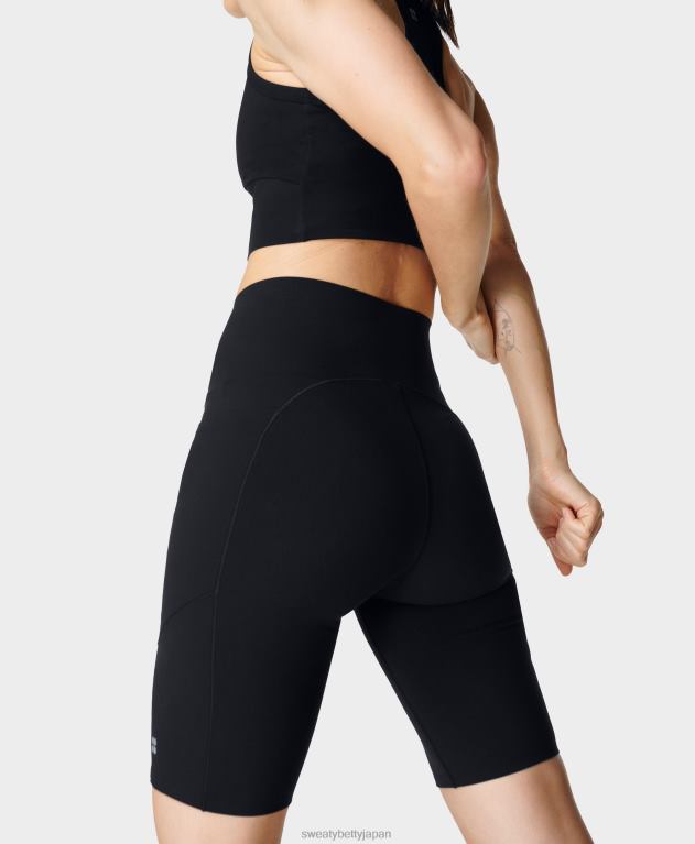 Sweaty Betty 女性 パワーハイウエスト 9インチバイカーショーツ L4RHF1065 衣類 黒