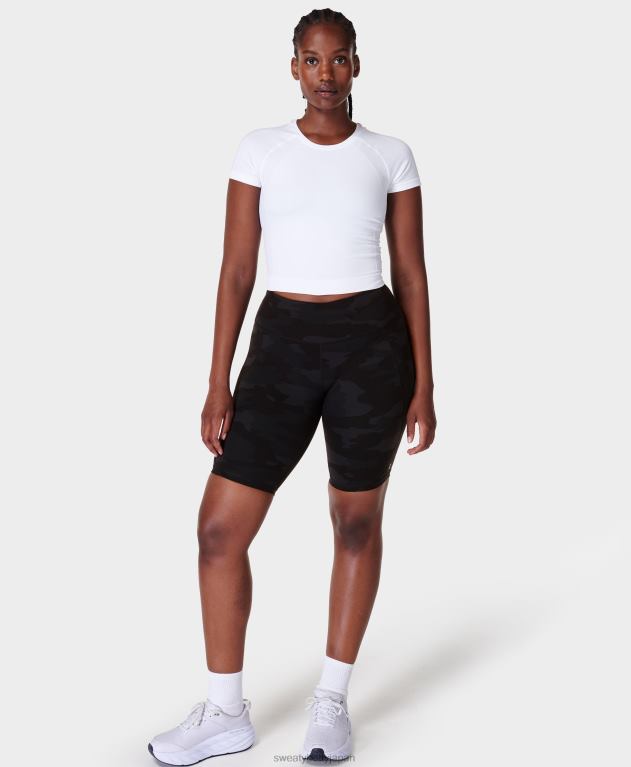 Sweaty Betty 女性 パワー9インチバイカーショーツ L4RHF559 衣類 ウルトラブラックカモプリント