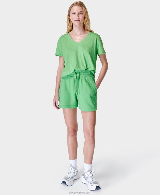 Sweaty Betty 女性 リバイバルハイウエストショーツ L4RHF622 衣類 緑色に放射する