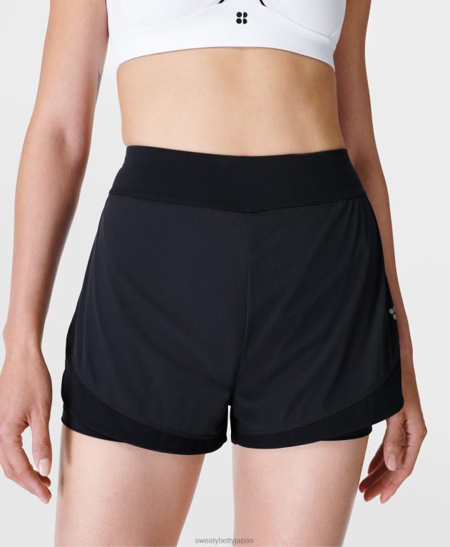 Sweaty Betty 女性 テンポランショーツ L4RHF636 衣類 黒