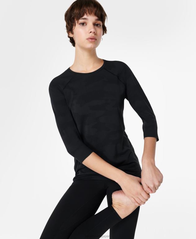 Sweaty Betty 女性 ダイナミックなシームレスなヨガトップ L4RHF1044 衣類 黒