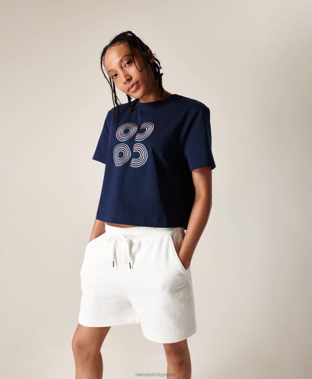 Sweaty Betty 女性 ボクシーなTシャツ L4RHF1103 衣類 ネイビーブルーマルチ