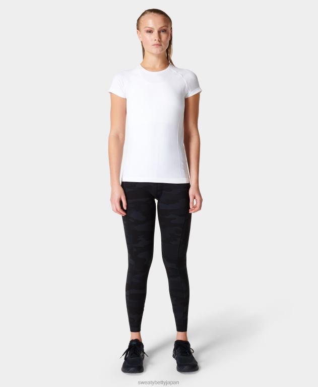 Sweaty Betty 女性 アスリートのシームレスなトレーニング T シャツ L4RHF195 衣類 白