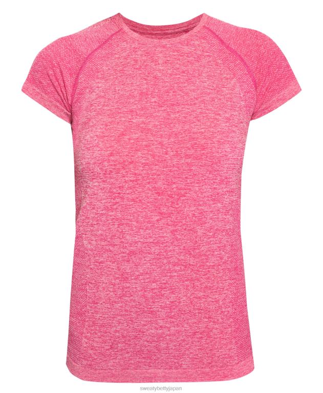 Sweaty Betty 女性 アスリートのシームレスなトレーニング T シャツ L4RHF198 衣類 パンクピンク