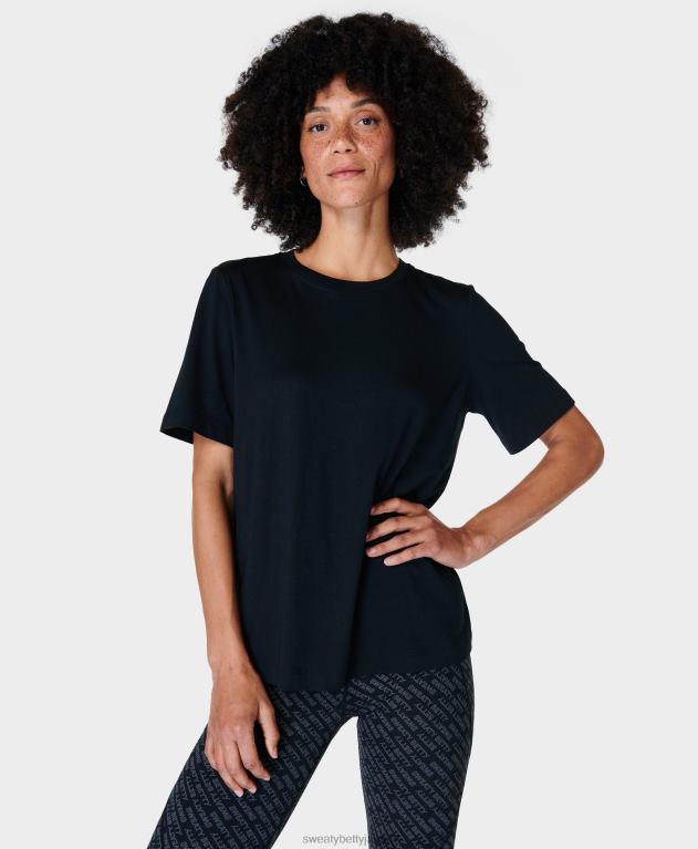 Sweaty Betty 女性 エッセンシャルクルーネックTシャツ L4RHF229 衣類 黒