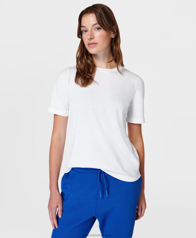 Sweaty Betty 女性 エッセンシャルクルーネックTシャツ L4RHF230 衣類 白