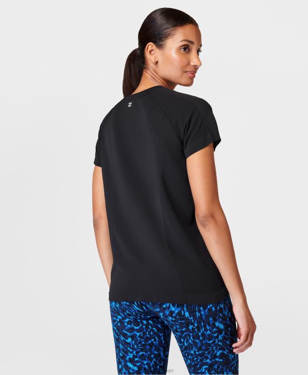 Sweaty Betty 女性 アスリートシームレスフェザーウェイトTシャツ L4RHF232 衣類 黒