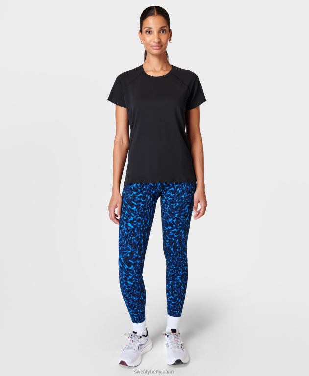 Sweaty Betty 女性 アスリートシームレスフェザーウェイトTシャツ L4RHF232 衣類 黒