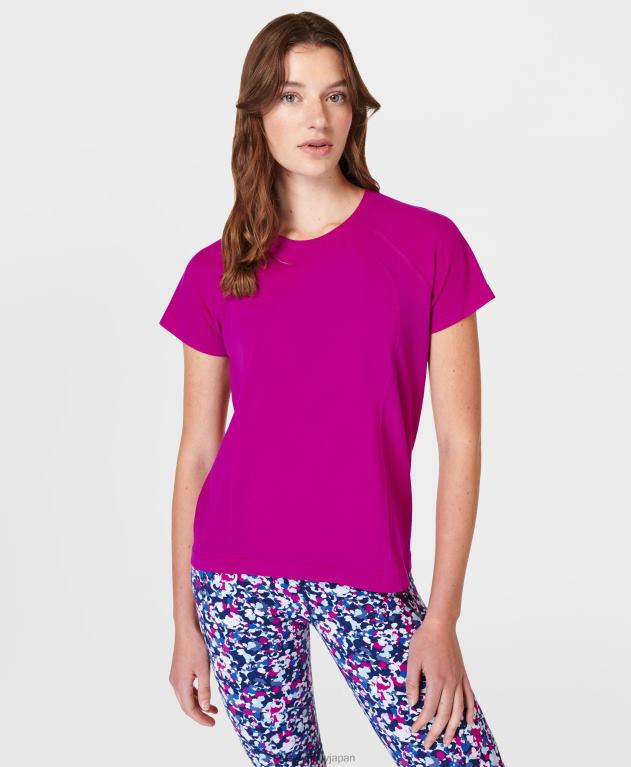 Sweaty Betty 女性 アスリートシームレスフェザーウェイトTシャツ L4RHF233 衣類 マゼンタフュージョンパープル