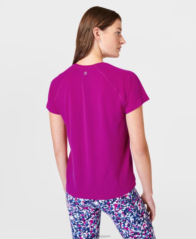 Sweaty Betty 女性 アスリートシームレスフェザーウェイトTシャツ L4RHF233 衣類 マゼンタフュージョンパープル