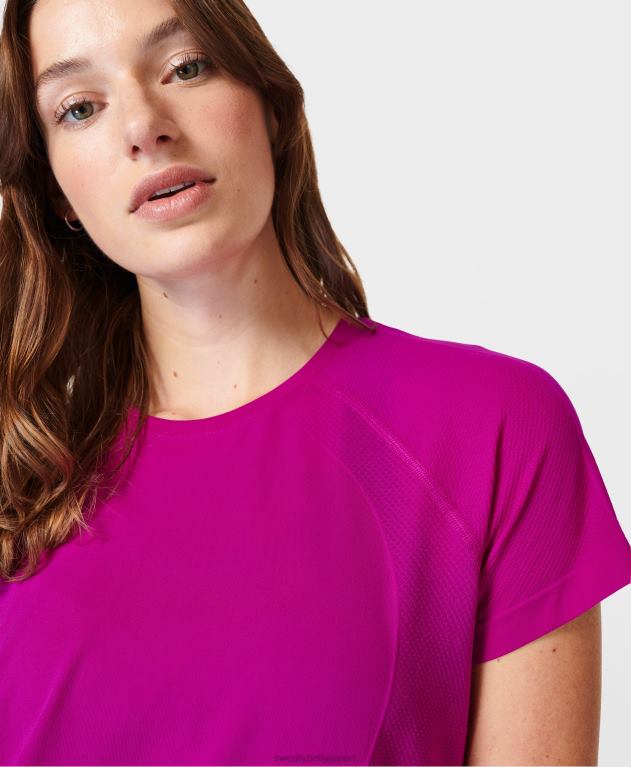 Sweaty Betty 女性 アスリートシームレスフェザーウェイトTシャツ L4RHF233 衣類 マゼンタフュージョンパープル