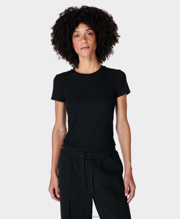 Sweaty Betty 女性 ハーパー半袖Tシャツ L4RHF263 衣類 黒