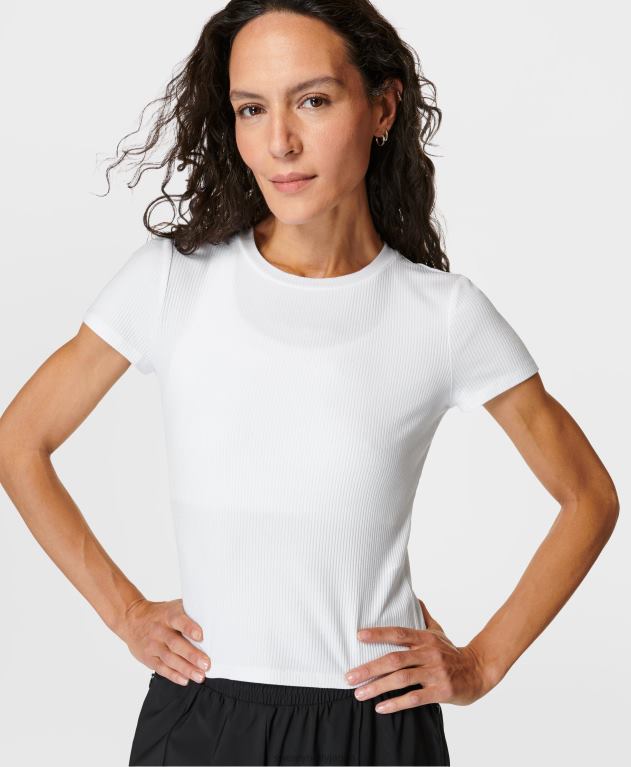 Sweaty Betty 女性 ハーパー半袖Tシャツ L4RHF264 衣類 白