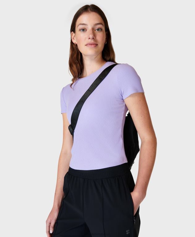 Sweaty Betty 女性 ハーパー半袖Tシャツ L4RHF265 衣類 仮想紫紫