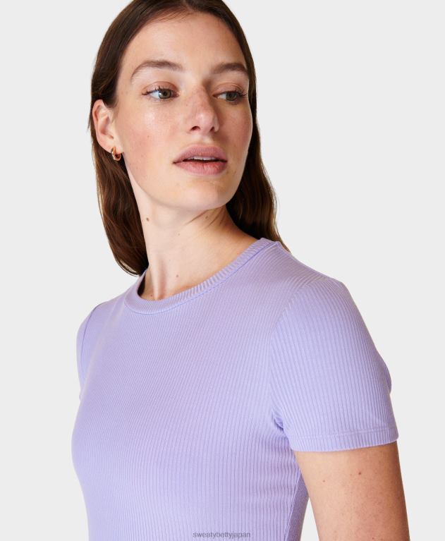 Sweaty Betty 女性 ハーパー半袖Tシャツ L4RHF265 衣類 仮想紫紫