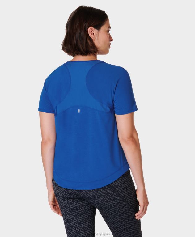 Sweaty Betty 女性 呼吸がしやすいランニングTシャツ L4RHF495 衣類 ライトニングブルー