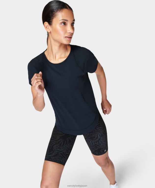 Sweaty Betty 女性 呼吸がしやすいランニングTシャツ L4RHF496 衣類 黒