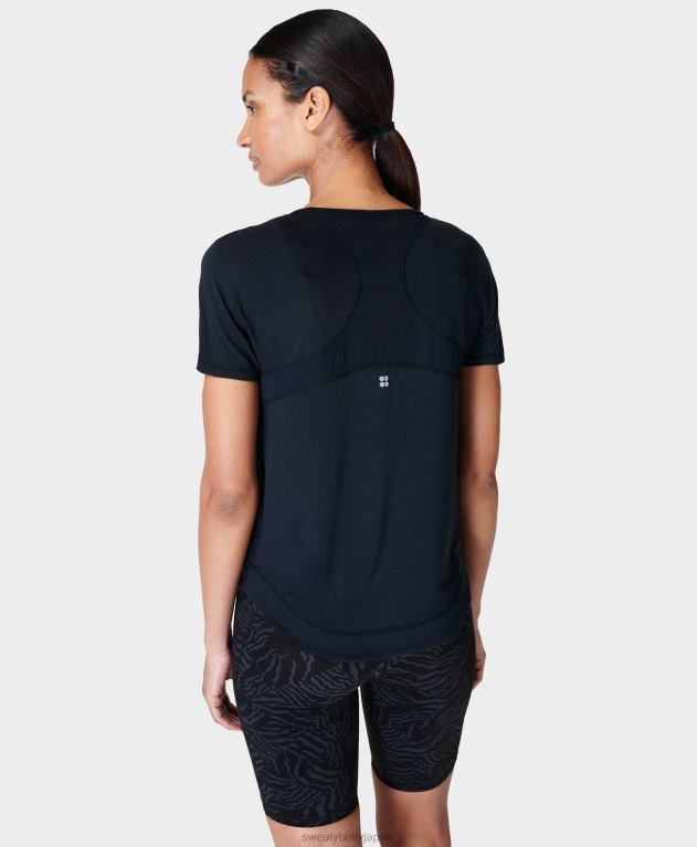 Sweaty Betty 女性 呼吸がしやすいランニングTシャツ L4RHF496 衣類 黒