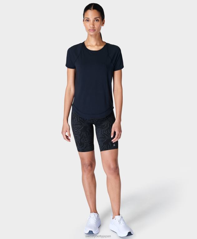 Sweaty Betty 女性 呼吸がしやすいランニングTシャツ L4RHF496 衣類 黒