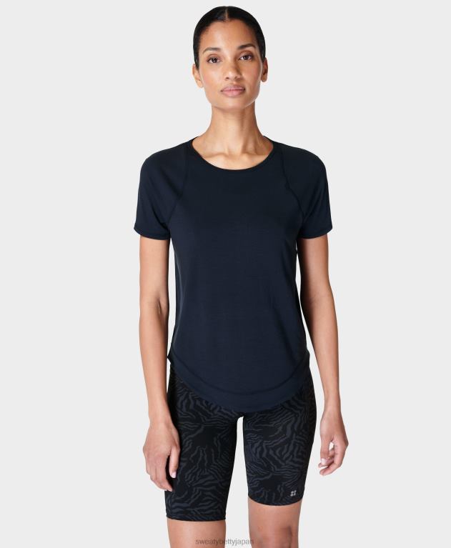 Sweaty Betty 女性 呼吸がしやすいランニングTシャツ L4RHF496 衣類 黒