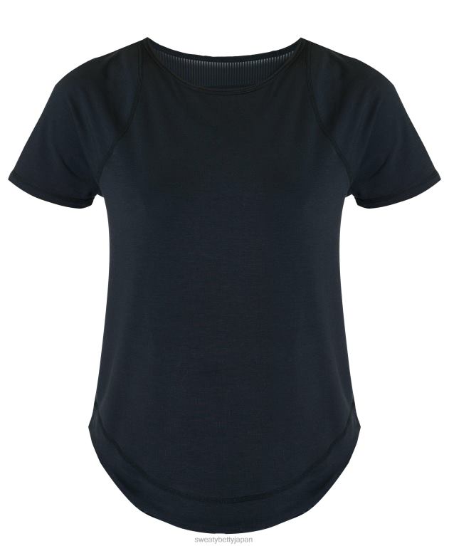 Sweaty Betty 女性 呼吸がしやすいランニングTシャツ L4RHF496 衣類 黒