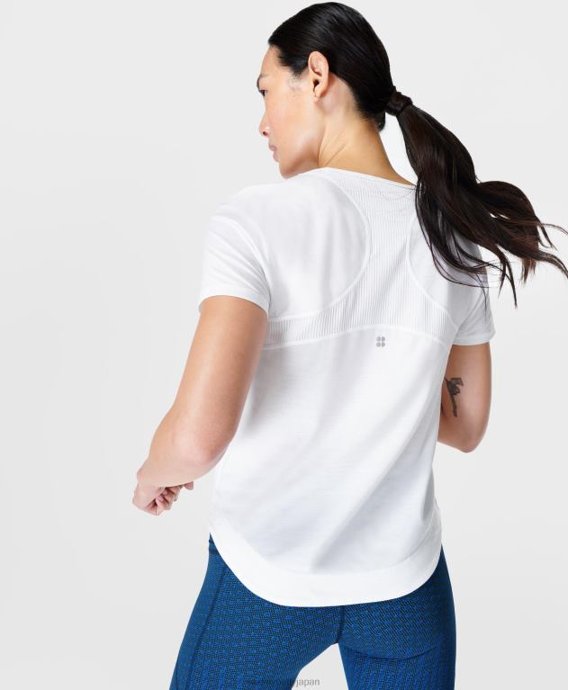 Sweaty Betty 女性 呼吸がしやすいランニングTシャツ L4RHF497 衣類 白