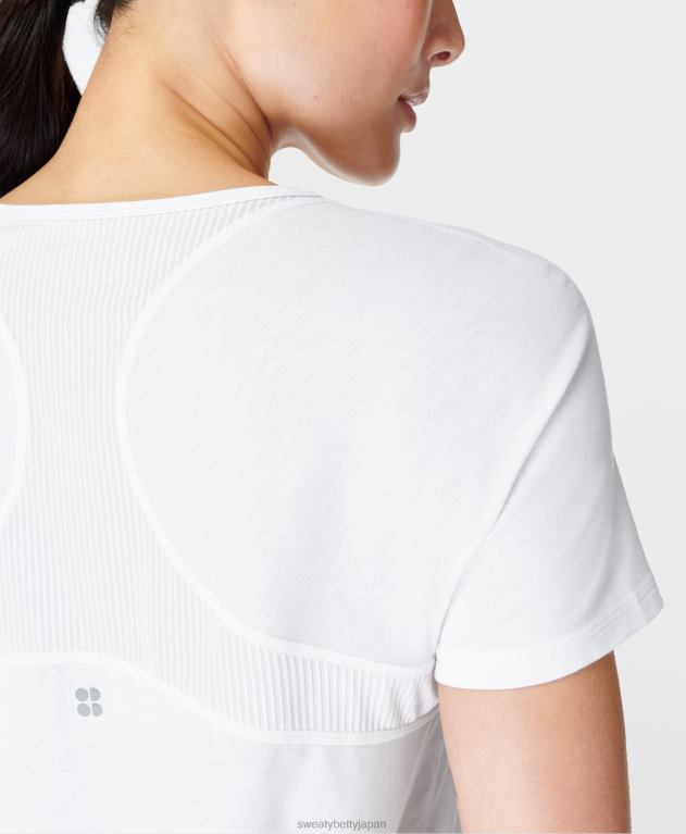 Sweaty Betty 女性 呼吸がしやすいランニングTシャツ L4RHF497 衣類 白