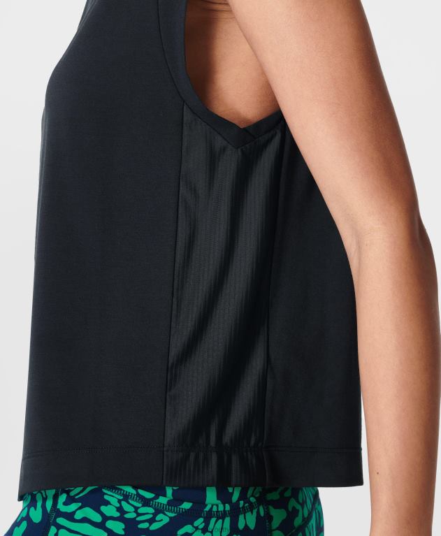 Sweaty Betty 女性 呼吸がしやすいボクシーなジムTシャツ L4RHF721 衣類 黒