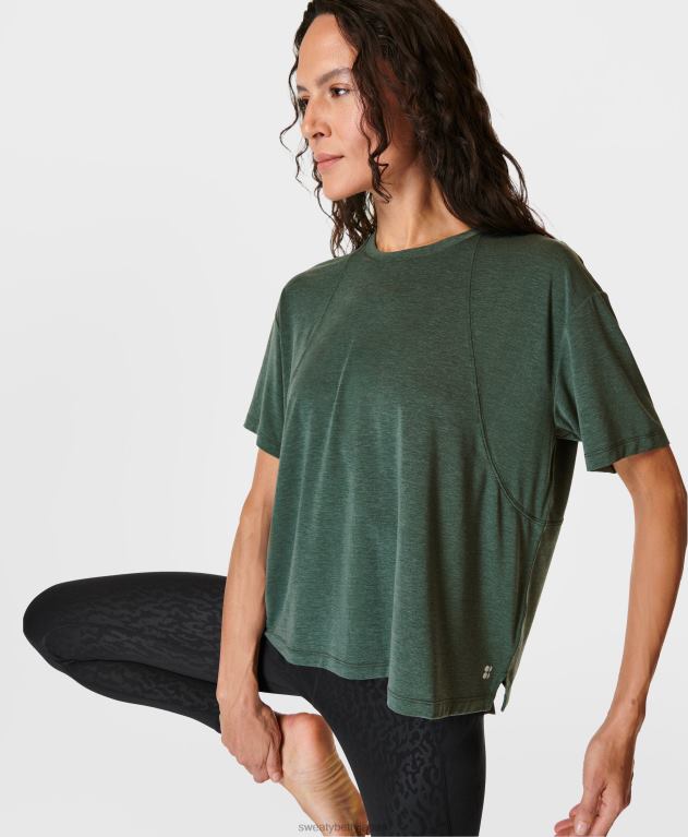 Sweaty Betty 女性 ソフトフロースタジオTシャツ L4RHF81 衣類 トレッキンググリーン