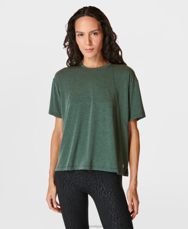 Sweaty Betty 女性 ソフトフロースタジオTシャツ L4RHF81 衣類 トレッキンググリーン