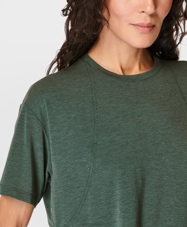 Sweaty Betty 女性 ソフトフロースタジオTシャツ L4RHF81 衣類 トレッキンググリーン