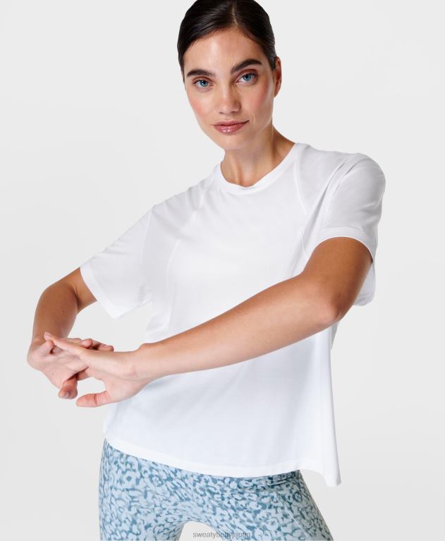 Sweaty Betty 女性 ソフトフロースタジオTシャツ L4RHF82 衣類 白