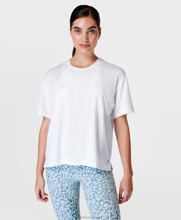 Sweaty Betty 女性 ソフトフロースタジオTシャツ L4RHF82 衣類 白