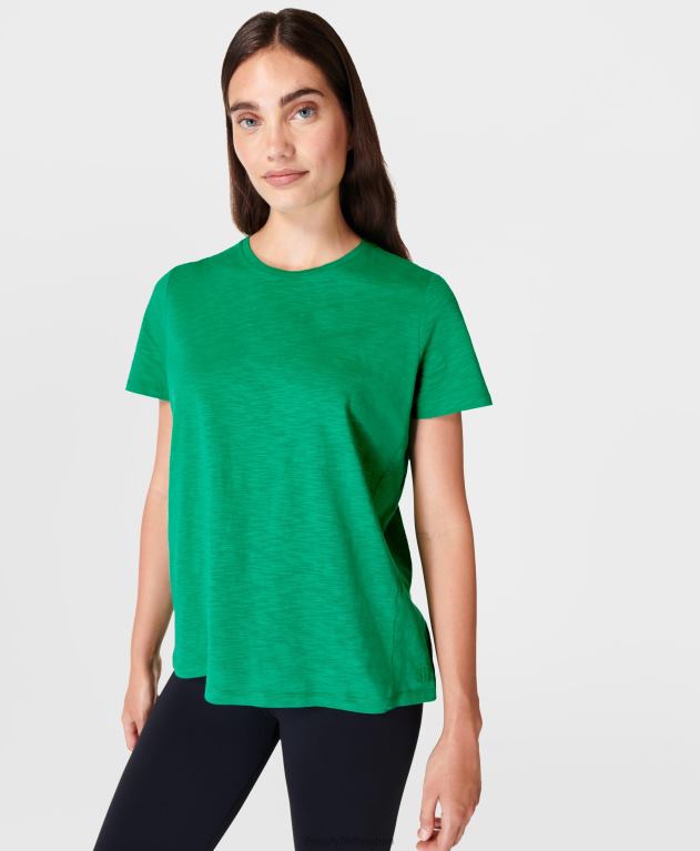 Sweaty Betty 女性 リフレッシュクルーネックTシャツ L4RHF980 衣類 鮮やかな緑