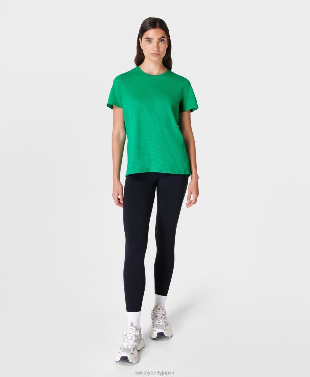 Sweaty Betty 女性 リフレッシュクルーネックTシャツ L4RHF980 衣類 鮮やかな緑