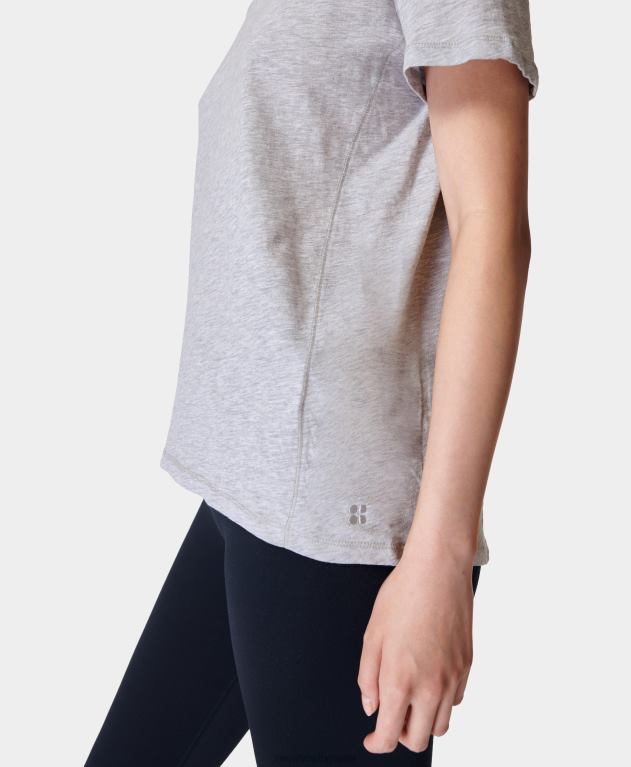 Sweaty Betty 女性 リフレッシュクルーネックTシャツ L4RHF981 衣類 ライトグレーメランジ