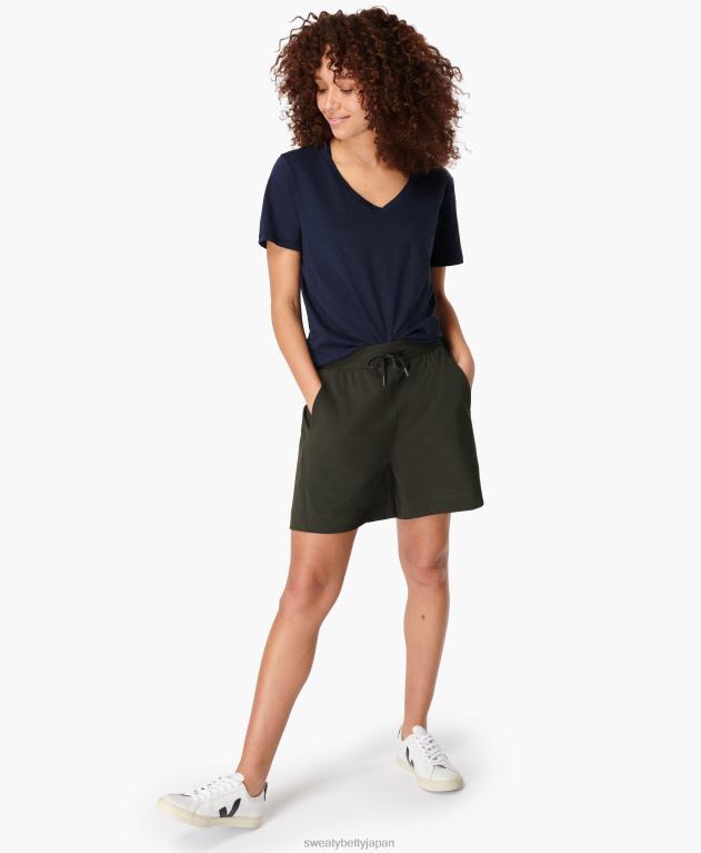 Sweaty Betty 女性 リフレッシュVネックTシャツ L4RHF1074 衣類 ネイビーブルー