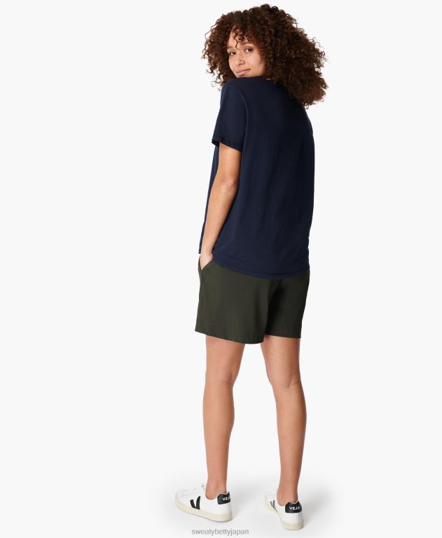 Sweaty Betty 女性 リフレッシュVネックTシャツ L4RHF1074 衣類 ネイビーブルー