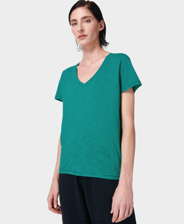 Sweaty Betty 女性 リフレッシュVネックTシャツ L4RHF1076 衣類 ウェーブグリーン